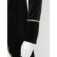 thumbnail image 6 of Sxiwei Women's Asymmetric Long Velvet Blazers Coat Halloween Costume Lapel Blazer Black XL, 6 of 7