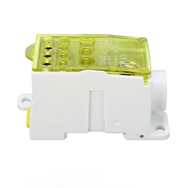 Terminal Block Junction Box,Splicing Din Rail Single Pole Power Distribution Box 690V 250A for Kitchen Bathroom Lighting Device