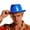 Blue, variant on Shiny Metallic Cowboy Hat for Stage Performance Festival Celebration Themed Party Events One Size Silver