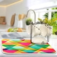 thumbnail image 5 of GZHJMY Rainbow Geometric Shapes Triangle Dish Drying Mat, Absorbent Microfiber Dishes Drainer Mats for Kitchen Counter Large Size 18 x 24 Inch, Coffee Mat, 5 of 7