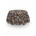 thumbnail image 3 of Tropical Ottoman Cover, Exotic Coconut Jungle, 2 Piece Slipcover Set with Ruffle Skirt for Square Round Cube Footstool Decorative Home Accent, Standard Size, Dark Brown Green White, by Ambesonne, 3 of 5
