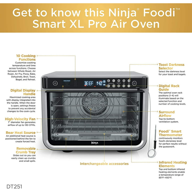 Ninja DT251 Foodi 10 in 1 Smart XL Air Fry Oven and Toaster