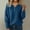 Blue, variant on Only Moment Blue Womens Long Sleeve Shirts Crew Neck Button Up Knit Loose Fit Tops, Trendy Fashion Spring Fall Clothing, Business Casual Outfits S