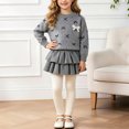 thumbnail image 2 of Mnyotv Back to Scool Clothes for Girls Cute Bow Printed Long Sleeve Tops and Mini Skirts 2Pcs Uniform Clothes Size 7-8 Years, 2 of 5