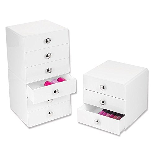 3-Drawer Plastic Organizer, Compact Vanity Organization Set, Clear – iDesign