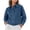 Blue, variant on Women's Solid Collared Zip Up Denim Jacket Patch Pockets,Drop Shoulder Long Sleeve Cropped Loose Casual Jean Shacket Outerwear for Spring Fall,Gray Women's S-XXL
