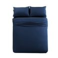 thumbnail image 3 of JML King Sheet Set - Soft Brushed Microfiber Wrinkle, Fade, Stain Resistant - 4 Piece,Navy, 3 of 5