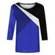 thumbnail image 4 of Elegante blusa de manga corta con cuello redondo retro para mujer con estampado de manga tres cuartos OAVQHLG3B Store lin121212, 4 of 4