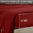 thumbnail image 3 of PRATYUX Split Queen 7-PC Bed Sheet Set (4-Pillowcases) 400-Thread Count 100% Egyptian Cotton Soft Breathable, 15" Deep Pockets - Burgundy, 3 of 7