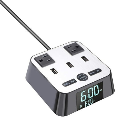 Digital Alarm Clock For Bedroom,Charger w/3 USB Ports and ...