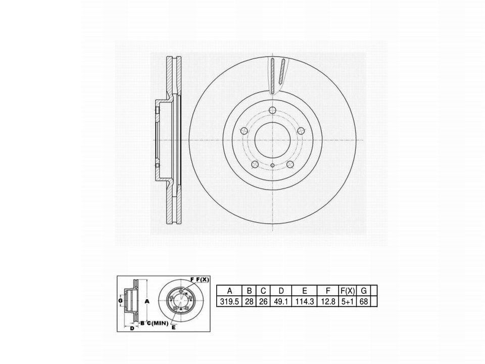 UltraHC Coated High Carbon Brake Rotor, Front UR001743