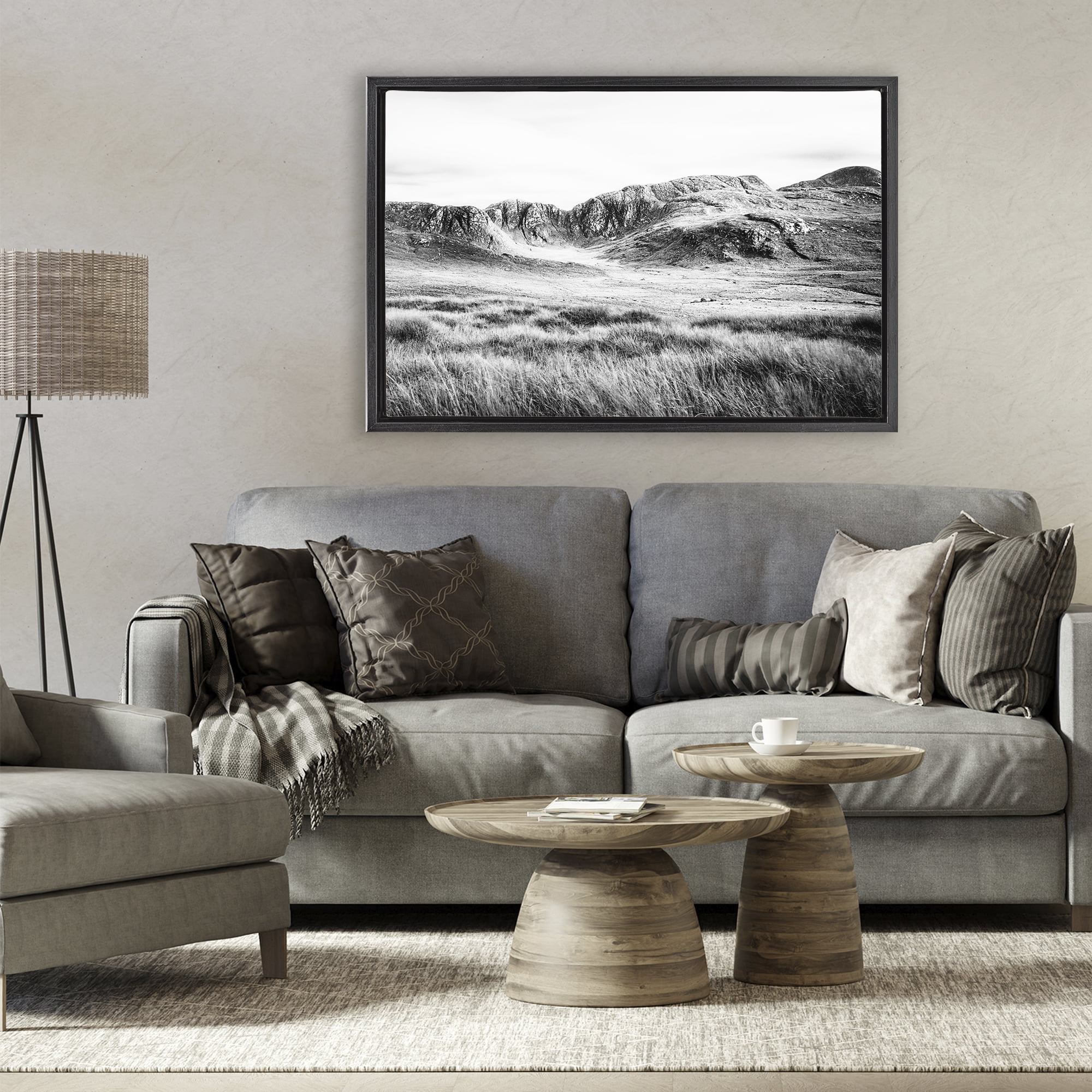 Stupell Industries Magnificent Countryside View Black Framed Floater Canvas Wall Art, design by Andy Amos