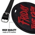 thumbnail image 4 of Friday the 13th Logo Round Leather Luggage Card Suitcase Carry-On ID Tag, 4 of 6
