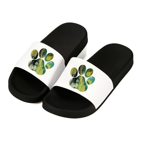 

Noozuo Women Slide Sandals Slippers Soft Lightweight Cat and Dog Paw Quick Dry Open Toe Summer Shoes Black size 6.5