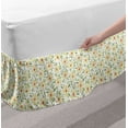 thumbnail image 2 of Floral Bed Skirt, Watercolor Illustration of Little Flowers Leaves, Elastic Bedskirt Dust Ruffle Wrap Around for Bedding Decor, 4 Sizes, Pale Olive Green Beige, by Ambesonne, 2 of 2