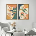 thumbnail image 4 of IDEA4WALL Framed Canvas Print Wall Art Set Colorful Tropical Jungle Leaf Botanical Fine Art Abstract Geometric Minimalist Art Boho Wall Decor for Living Room, Bedroom, Office - 24"x36"x2 Natural, 4 of 5