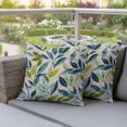thumbnail image 3 of Outdoor Pillow Covers Watercolor Green Blue Leaves on Linen Waterproof Pillow Cases 16x16 Set of 2, Spring Botanical Throw Pillow Cover Pillowcase for Patio Balcony Couch Garden, 3 of 9