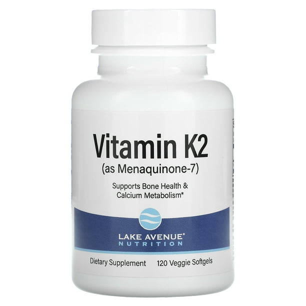 Vitamin K2 (as Menaquinone7), 50 mcg, 120 Veggie Softgels, Lake Avenue