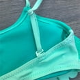 thumbnail image 5 of uublik Girls Swimsuit With Shorts Ruffles Hollow Summer Swimwear Swimsuit Bikini Set Outfits Green, Sizes 7-14, 5 of 5
