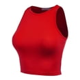 thumbnail image 4 of Women's Trio Sleeveless Casual Crew Neck Fitted Cropped Tank Top Shirts, 4 of 5