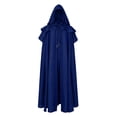 thumbnail image 2 of Medieval Hooded Cloak, Wizard Cosplay, Wizard Costume, Witch Costume Cloak, Historical Cape, Renaissance Hooded Cloak for Women Men, Adult Medieval Cape With Hood, Viking Cloak, Blue S, 2 of 6