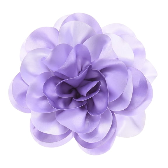 Extra Large Rose Flower Brooches, 7.87 Inch Lapel Pins Dainty Satin Fabric Big Camellia Flower Hair Clip For Women Wedding/Dance/Clothes/Accessories/Party [20cm, Purple/Light Purple]