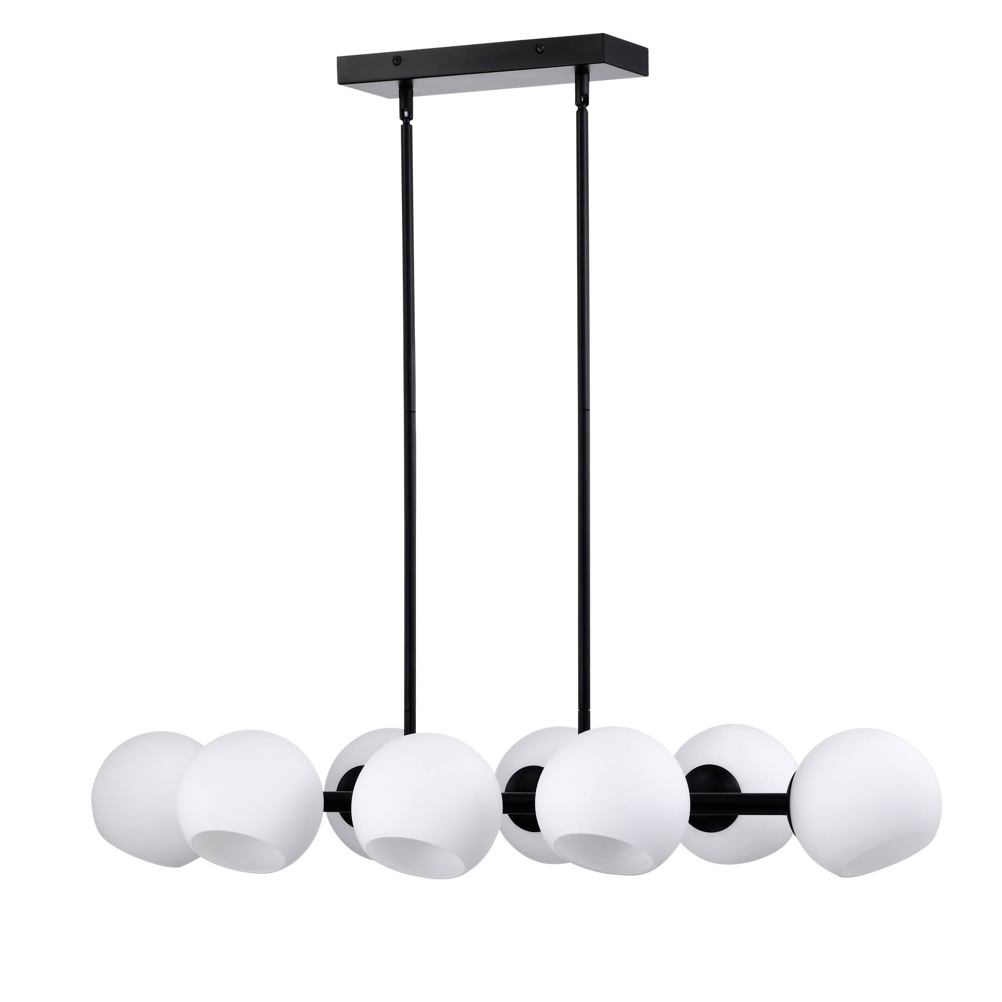 Yannick 38 in. 8-Light Indoor Matte Black Finish Chandelier with Light Kit
