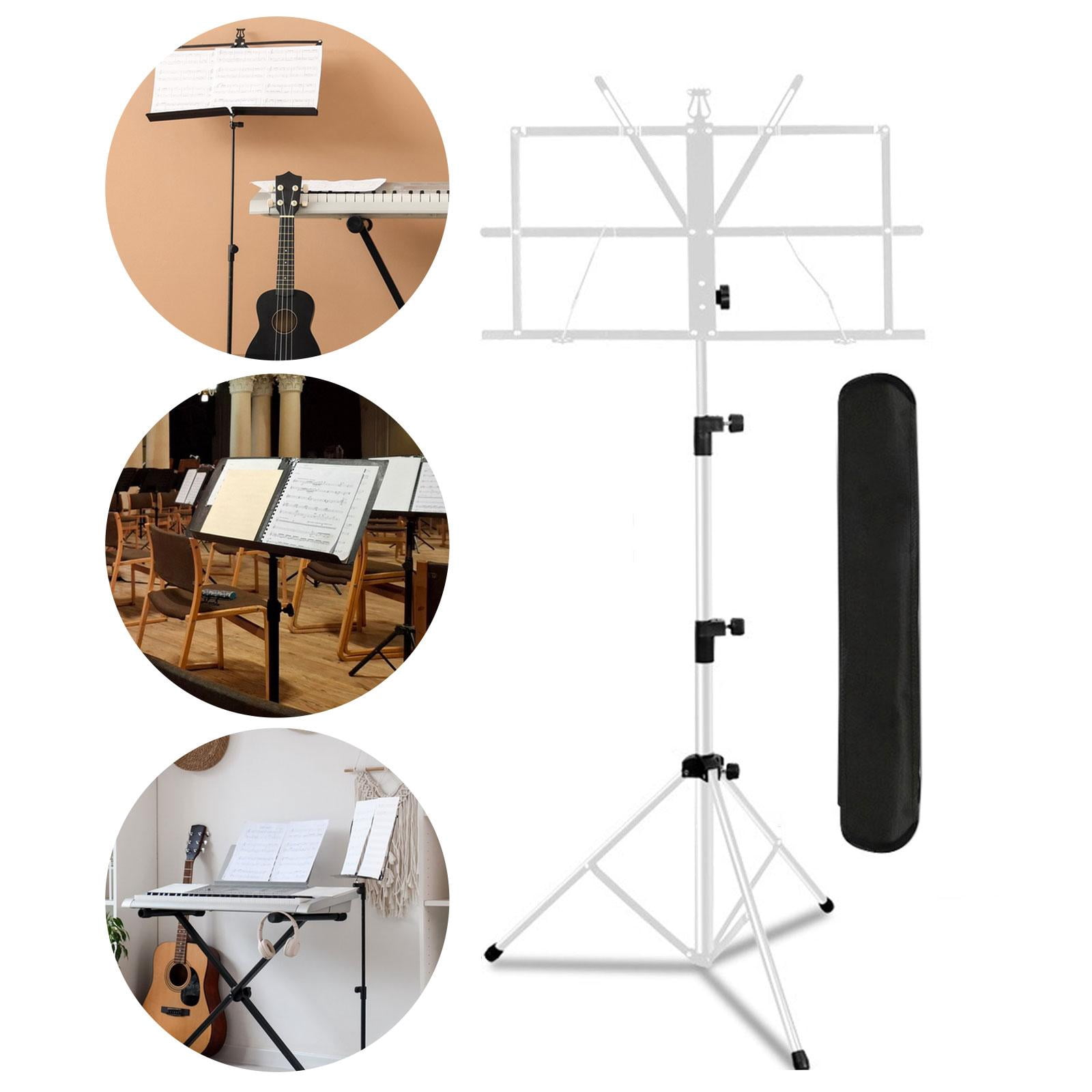 LeeQinersw Music Sheet Stand Anti Slip Height Adjustable for Performance Band Classroom White
