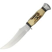 Rough Rider RR1450 Small Hunter Fixed Blade Knife /Stag Delrin Handle + Sheath