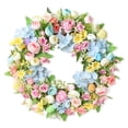 thumbnail image 2 of strola Toys Large 17.7 Inch Artificial Easter Wreath for Front Door, 2026 Spring Pastel Floral Wreath with Eggs and Greenery, Indoor Outdoor Home Garden Wall Decor, 2 of 8