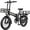 Black Bicycle+Front and Rear Basket, variant on Jasion EB7 2.0 Electric Bike for Adults, 1200W Peak Foldable Ebike with 48V 10AH Removable Battery, 55 Miles Range, 20" Fat Tire Full Suspension Electric Bicycles for Beach Snow, UL2849
