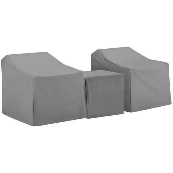 Bowery Hill 3 Piece Patio Vinyl Conversation Cover Set in Gray