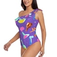 thumbnail image 5 of Daiia Chemistry Tools Women's One Piece Swimsuits Personalized One Shoulder Swimwear Asymmetric Ruffle Bathing Suits-Large, 5 of 8
