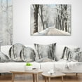 thumbnail image 4 of Designart Winter Lane in Countryside - Forest Throw Pillow - 12x20, 4 of 5