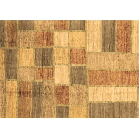 Ahgly Company Indoor Rectangle Patchwork Brown Transitional Area Rugs, 7' x 9'