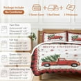 thumbnail image 6 of Christmas Trucks Duvet Cover Set King Size, Xmas Tree Snowflakes Wood Grain Red Plaid 4 Piece Soft Microfiber Bedding Set with 1 Duvet Cover, 1 Flat Sheet, 2 Pillowcases, 6 of 9