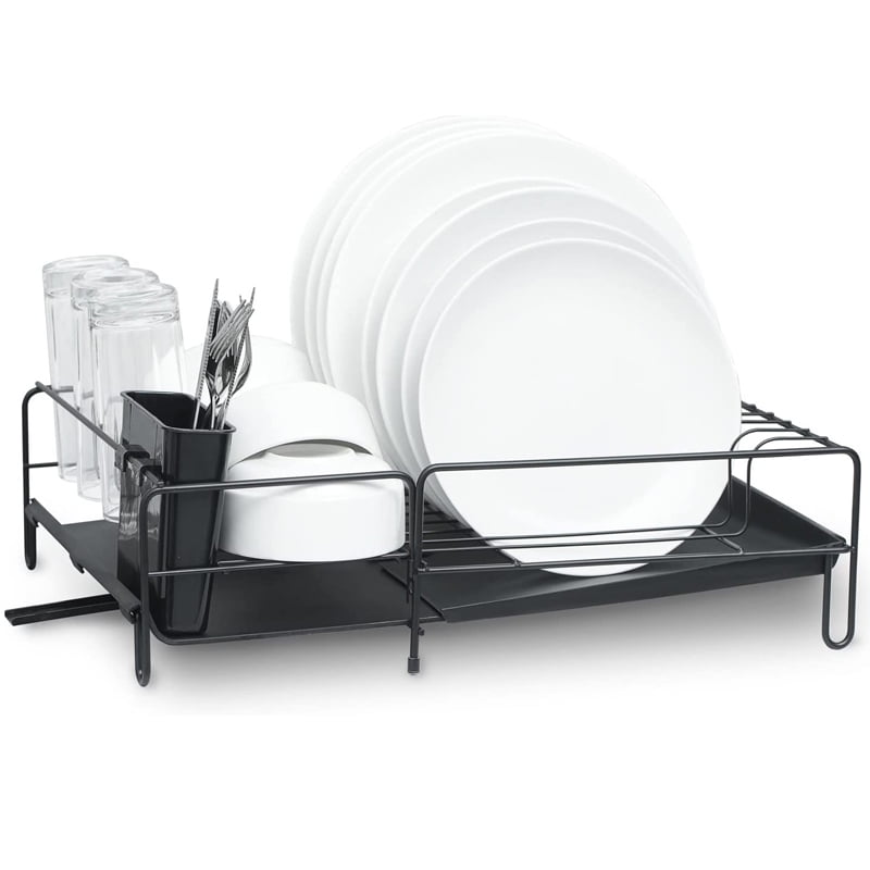 Dish Drying Rack,SpaceSaving Kitchen Dish Drainer with Swivel Spout
