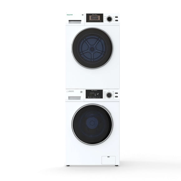 Equator Ensemble de Lessive 110 V à une Sortie Laveuse 15 Lb 1,62 Pi3+sécheuse Ventilée 13 Lb 3,1 Pi3