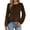 Brown, variant on yoeyez Vintage Velvet Blouse for Women Lantern Long Sleeve Shirt With Strap Design Cute Crew Neck Stretch Cuff Tops Cropped Wrap Peplum Blouse Top Silver S