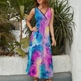 thumbnail image 5 of Maxi Dress Watercolor Tie Dye Dress Psychedelic Sexy V Neck Design Boho Beach Long Dresses Street Wear Big Size Vestido, 5 of 7