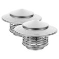 thumbnail image 1 of Stainless Steel Chimney Rain Cover Protector Cap for Home Silver Easy to Install 2 Pieces, 1 of 9