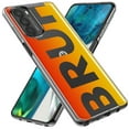 thumbnail image 2 of MUNDAZE Motorola Moto G Stylus 2021 Shockproof Clear Hybrid Protective Phone Case Orange Red Clear Funny Text Quote Bruh Cover, 2 of 5