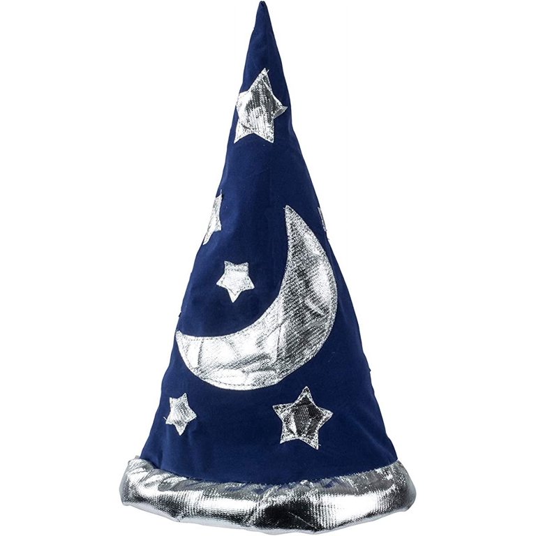  Adult Wizard Hat- Blue and Silver : Clothing, Shoes & Jewelry