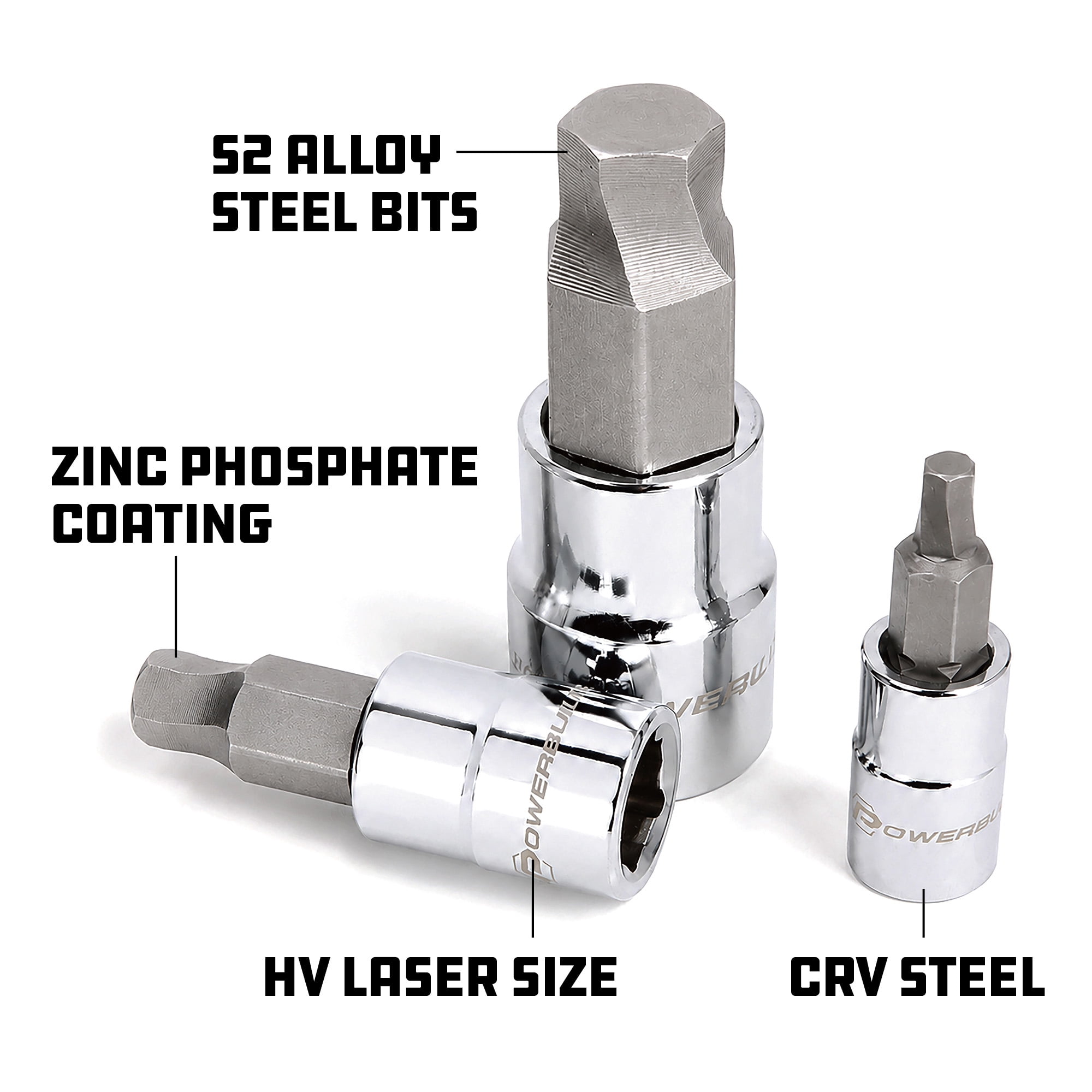 Powerbuilt 8 Piece Zeon SAE Hex Bit Socket Set for Damaged Bolts - 642574