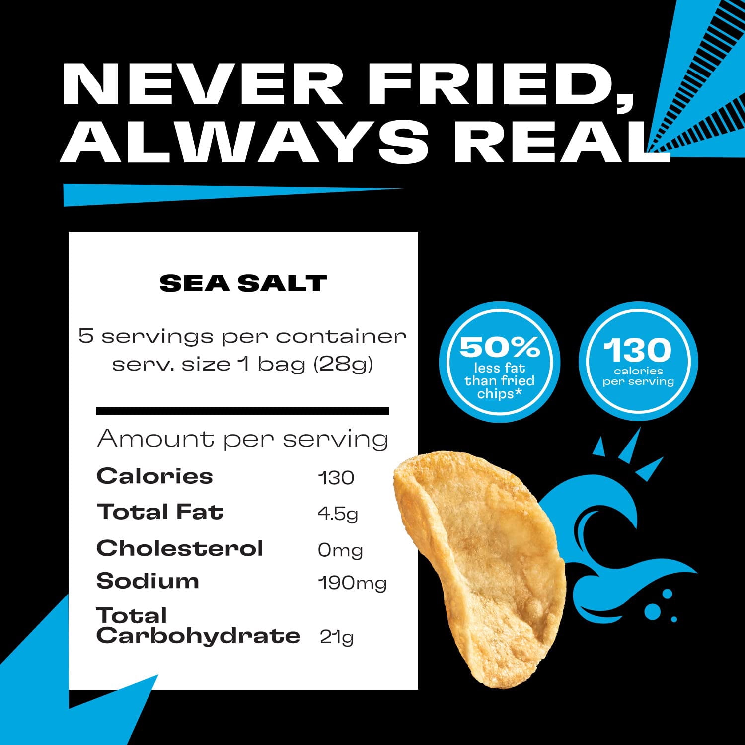 Popchips Potato Chips, Sea Salt, 5 oz (Pack of 12)