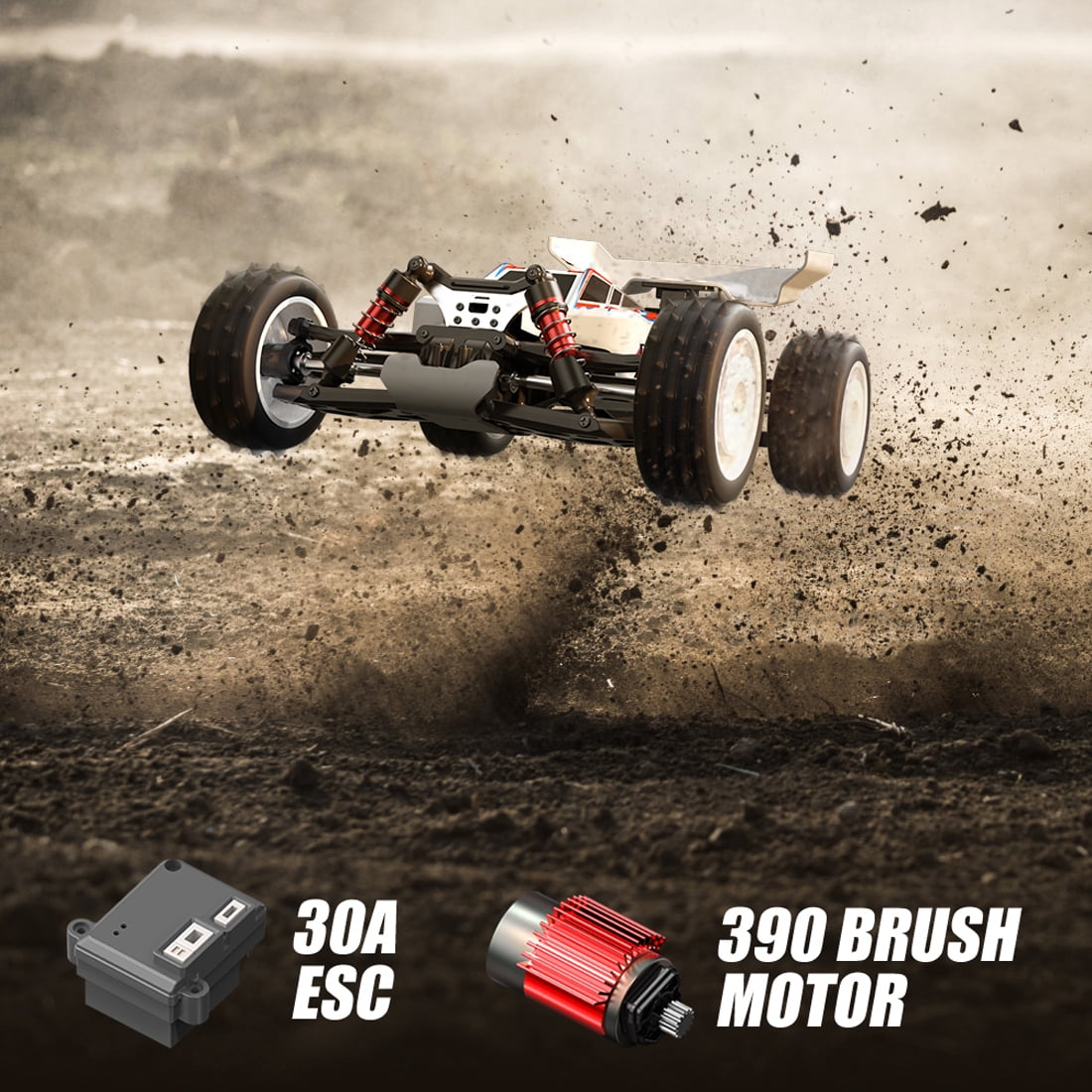 1/16 Scale 4WD RC Off-Road Truck, 70KM/H Brushless Remote Control Car with Full Proportional Steering, All-Metal Bearing Gear Vehicle Model for Hobbyists