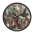 thumbnail image 2 of Voice Activated Clock with Glow Light 12 Inch Large Silent Wall Clock Battery Operated for Home Decor Christmas Stocking Patterns, 2 of 8