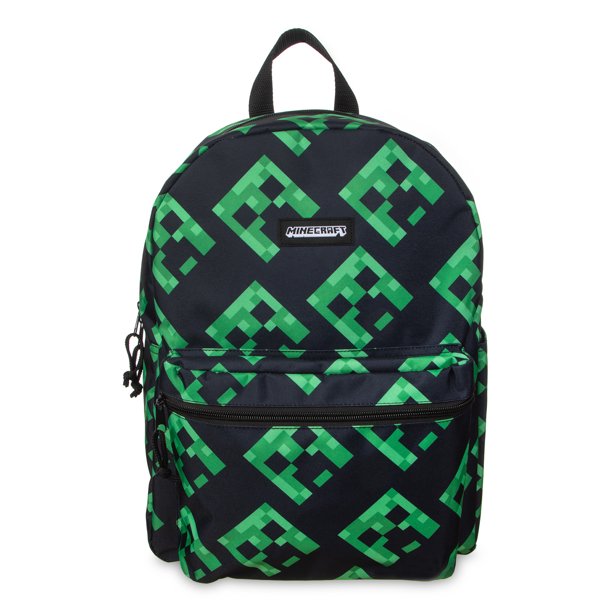 Minecraft Creeper Boys' Black All over Print Backpack - Walmart.com