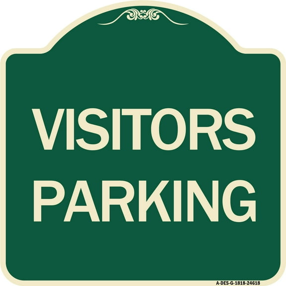 SignMission Designer Series Sign - Visitors Parking | Green & Tan 18" X 18" Heavy-Gauge Aluminum Architectural Sign | Protect Your Business & Municipality | Made in the USA