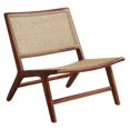 thumbnail image 3 of Siruishop Wood Frame Handwoven Rattan Lounge Chair Multipurpose for Balcony 63x70x73cm Dark Brown, 3 of 6
